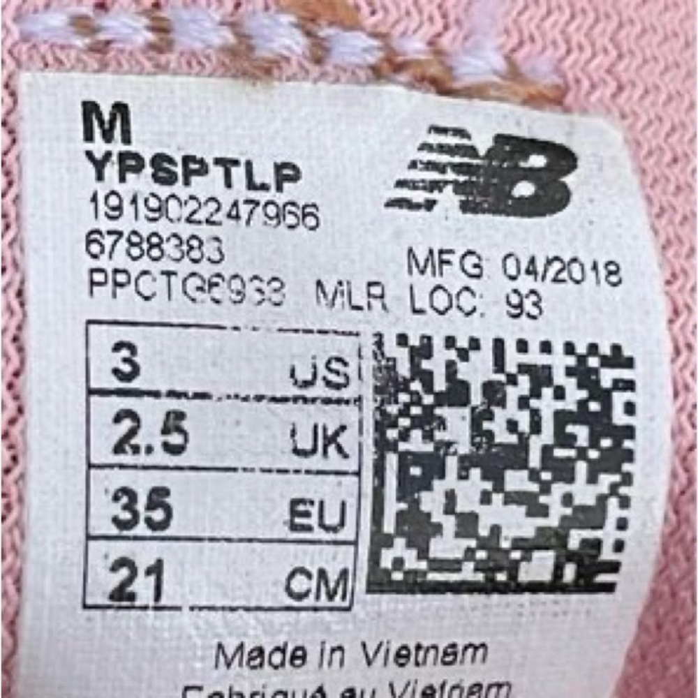 Girls New Balance sneakers size 3 - Picture 5 of 5